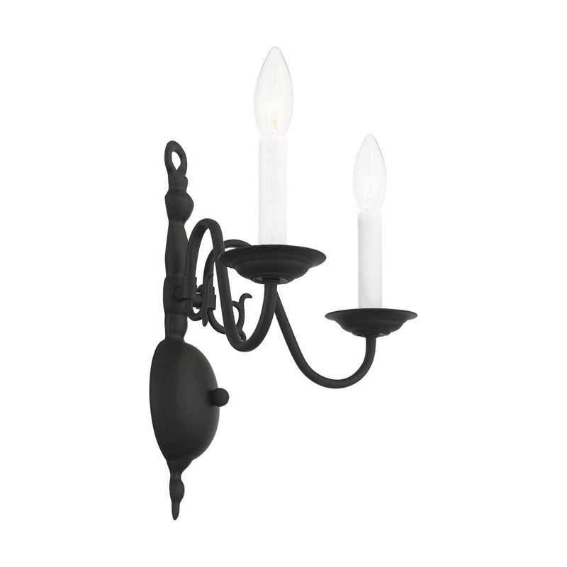 Livex Lighting 5002-04 Two Light Wall Sconce, Black