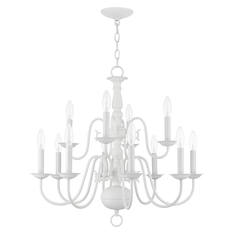 Livex Lighting 5012-03 12 Light Chandelier, White