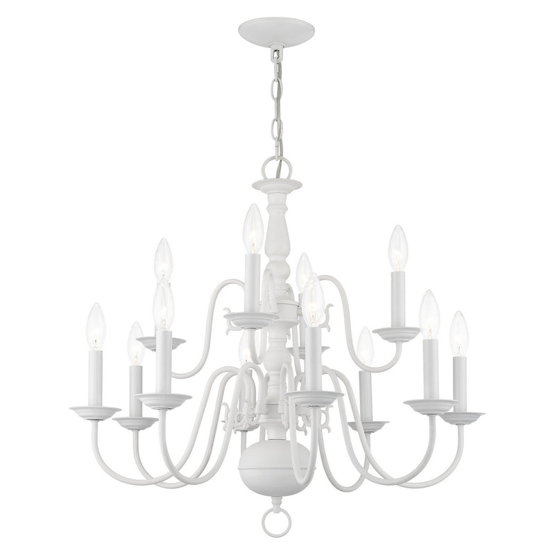 Livex Lighting 5012-03 12 Light Chandelier, White