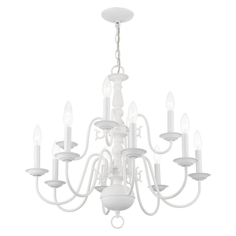 Livex Lighting 5012-03 12 Light Chandelier, White