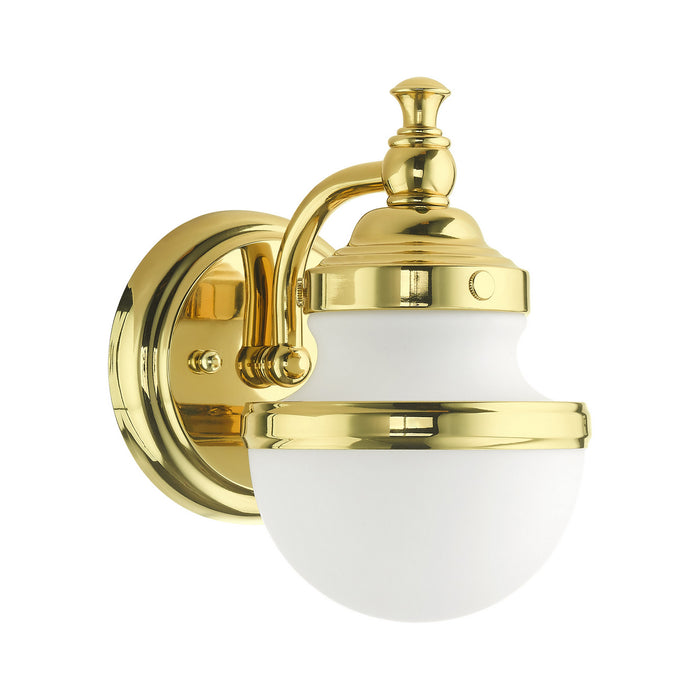 Livex Lighting 5711-02 One Light Wall Sconce, Polished Brass