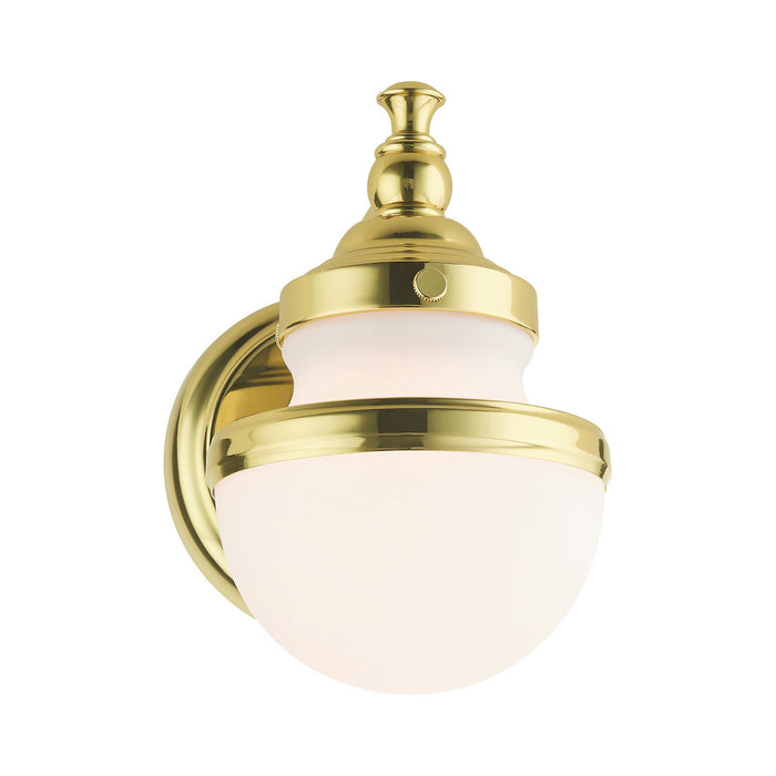 Livex Lighting 5711-02 One Light Wall Sconce, Polished Brass