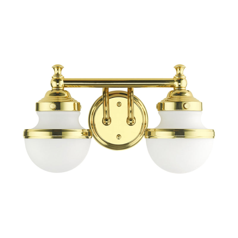 Livex Lighting 5712-02 Two Light Vanity, Polished Brass