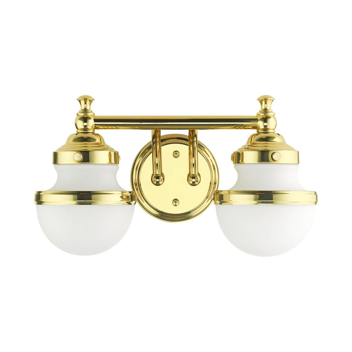 Livex Lighting 5712-02 Two Light Vanity, Polished Brass