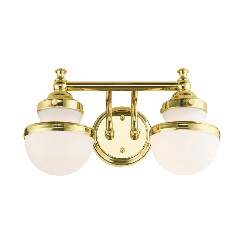 Livex Lighting 5712-02 Two Light Vanity, Polished Brass