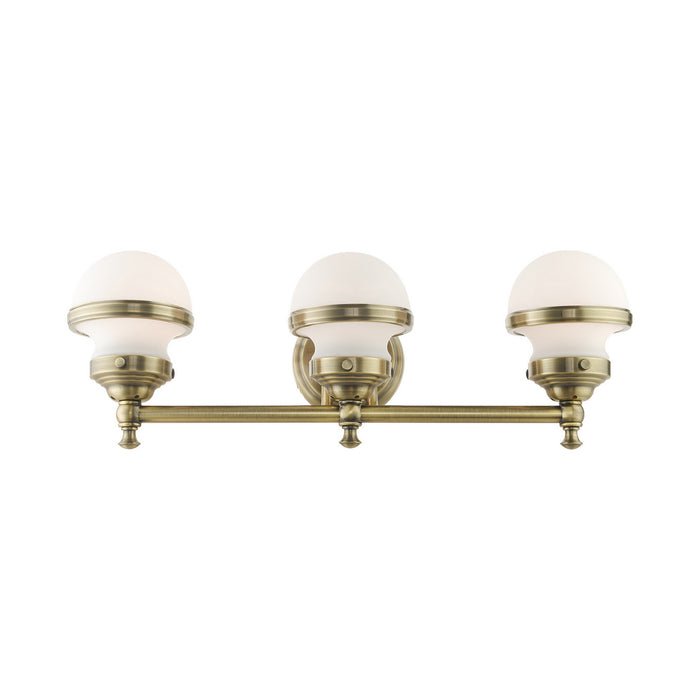 Livex Lighting 5713-01 Three Light Vanity, Antique Brass