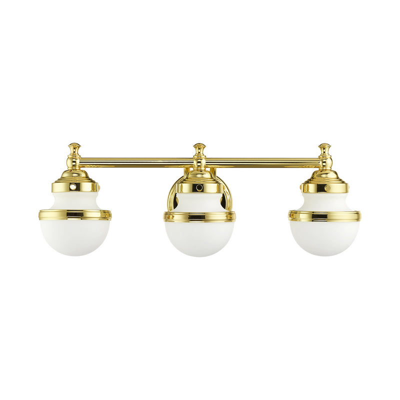 Livex Lighting 5713-02 Three Light Vanity, Polished Brass