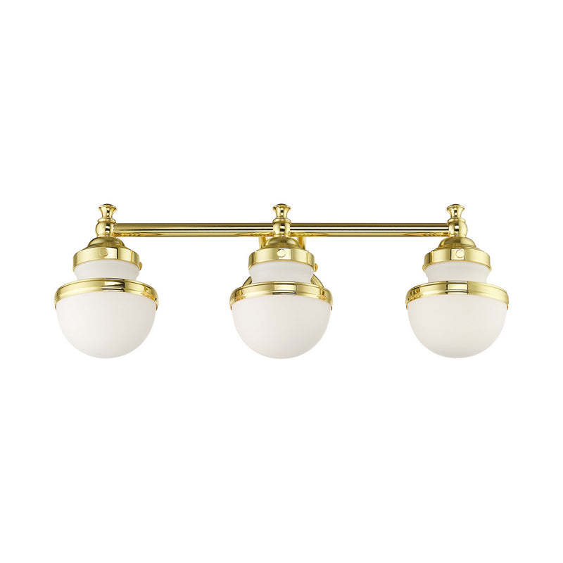 Livex Lighting 5713-02 Three Light Vanity, Polished Brass