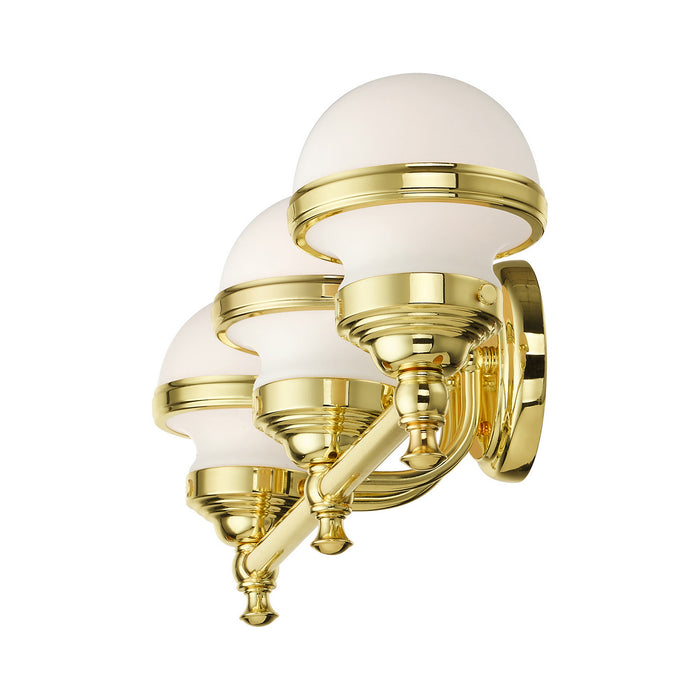 Livex Lighting 5713-02 Three Light Vanity, Polished Brass