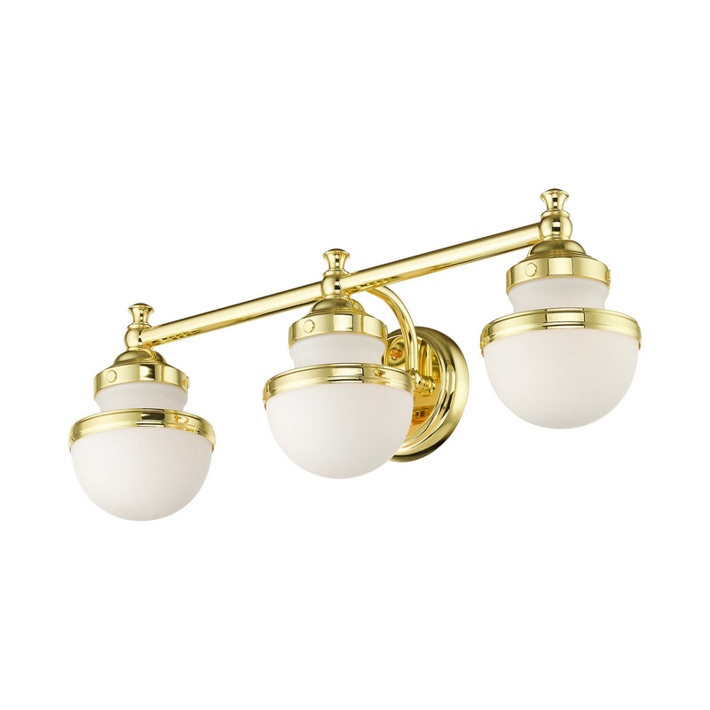 Livex Lighting 5713-02 Three Light Vanity, Polished Brass