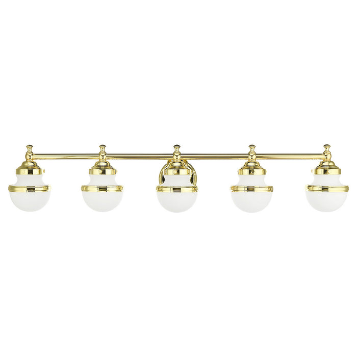 Livex Lighting 5715-02 Five Light Vanity, Polished Brass