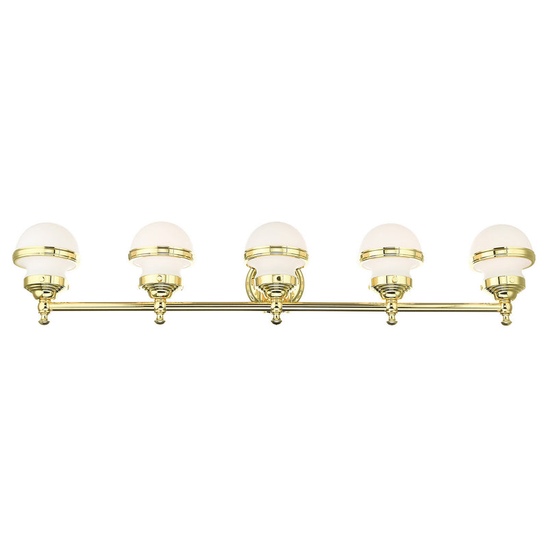 Livex Lighting 5715-02 Five Light Vanity, Polished Brass