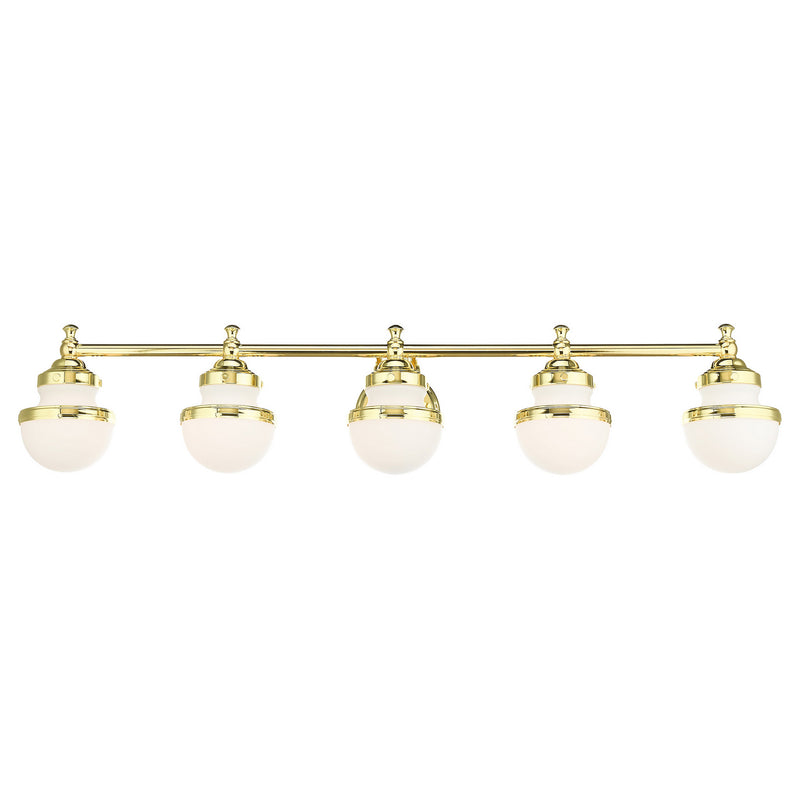 Livex Lighting 5715-02 Five Light Vanity, Polished Brass
