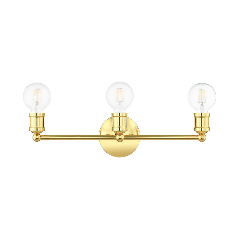 Livex Lighting 16713-02 Three Light Bath Vanity, Polished Brass