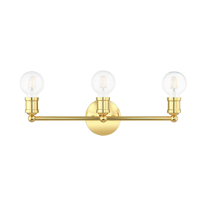 Livex Lighting 16713-02 Three Light Bath Vanity, Polished Brass