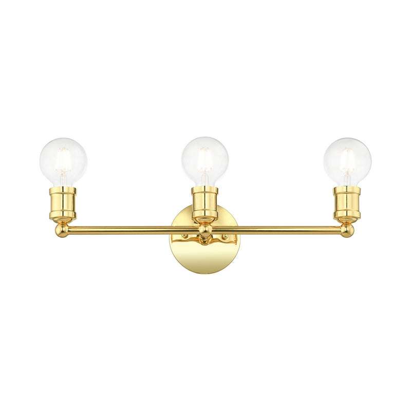 Livex Lighting 16713-02 Three Light Bath Vanity, Polished Brass