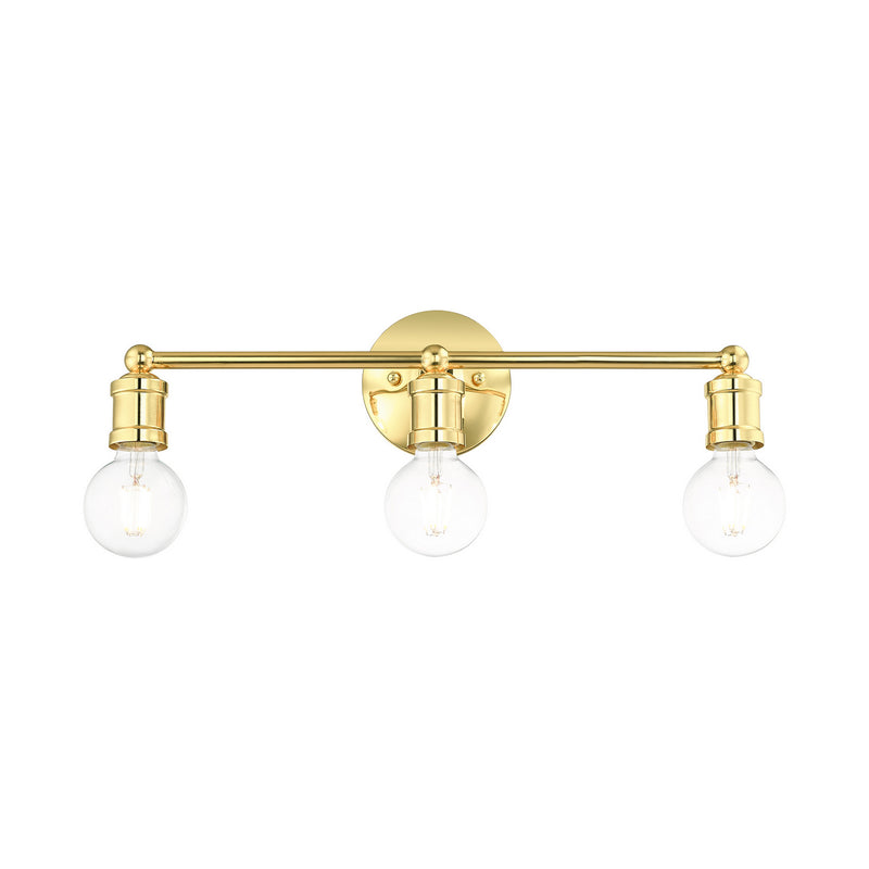 Livex Lighting 16713-02 Three Light Bath Vanity, Polished Brass