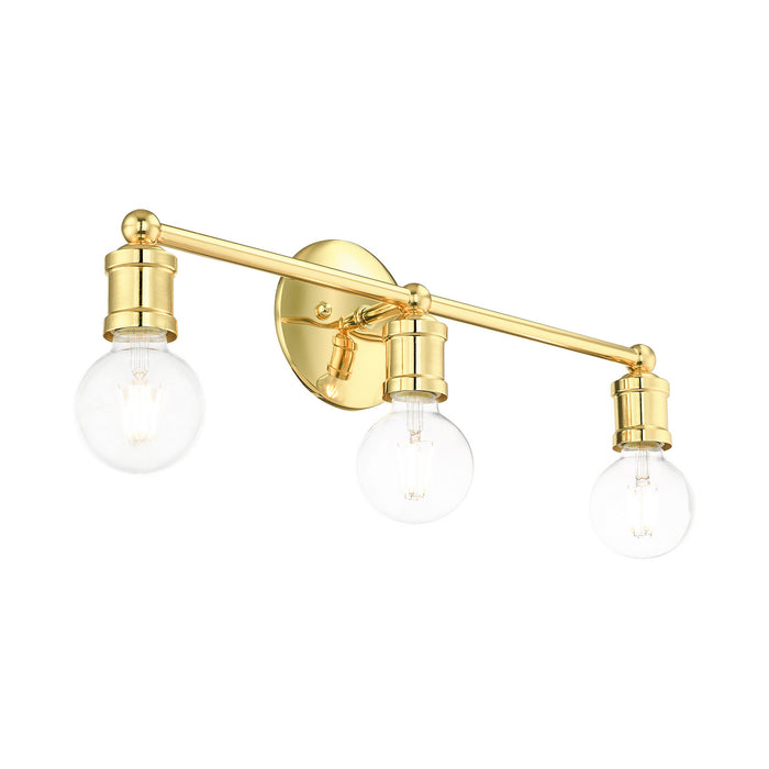 Livex Lighting 16713-02 Three Light Bath Vanity, Polished Brass