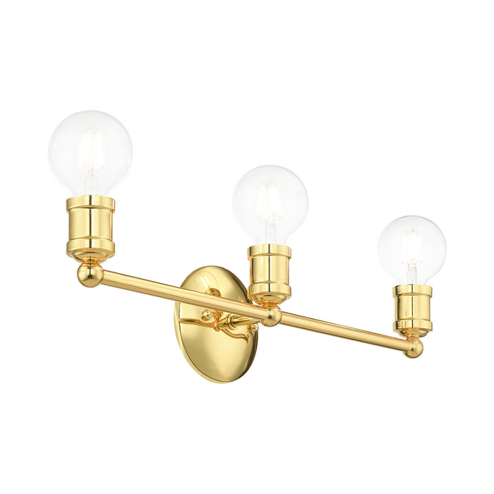 Livex Lighting 16713-02 Three Light Bath Vanity, Polished Brass