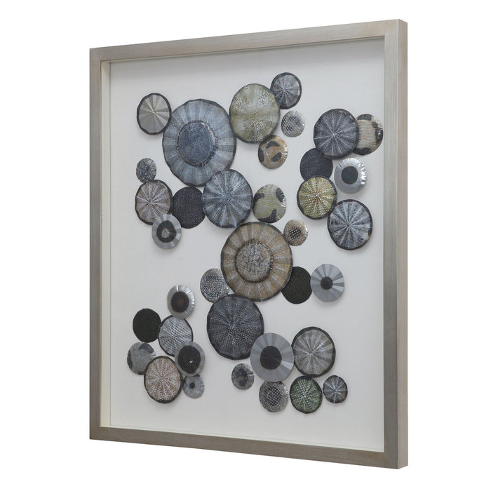 Uttermost 04227 Shadow Box, Silver, Charcoal, Rust, Blue, And Green