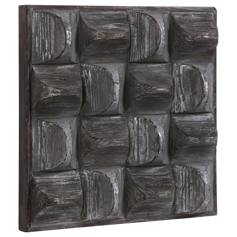 Uttermost 04240 Wall Decor, Aged Gray Wash And Silver Highlights