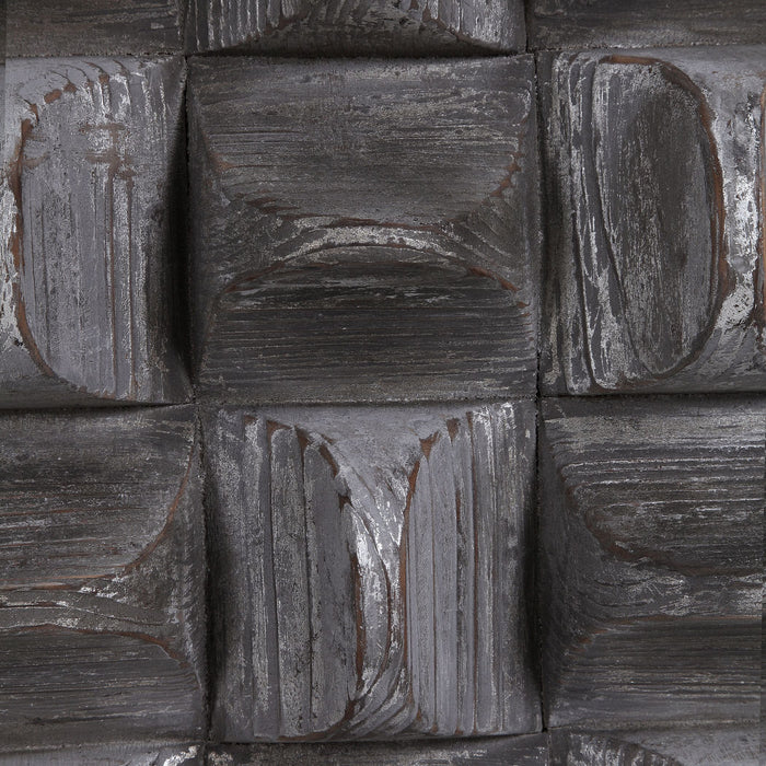 Uttermost 04240 Wall Decor, Aged Gray Wash And Silver Highlights