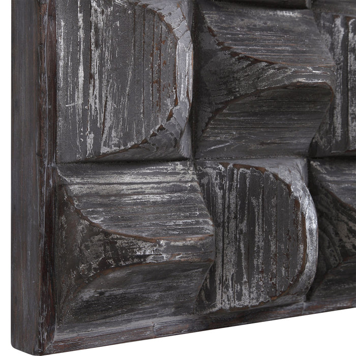 Uttermost 04240 Wall Decor, Aged Gray Wash And Silver Highlights