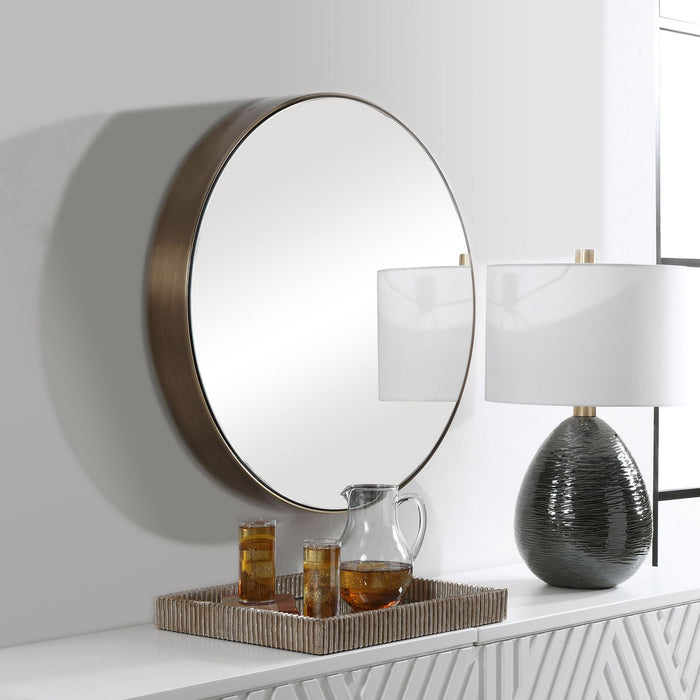 Uttermost 09617 Mirror, Antique Brushed Brass