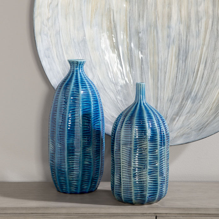 Uttermost 17719 Vases, S/2, Cobalt Blue Glaze