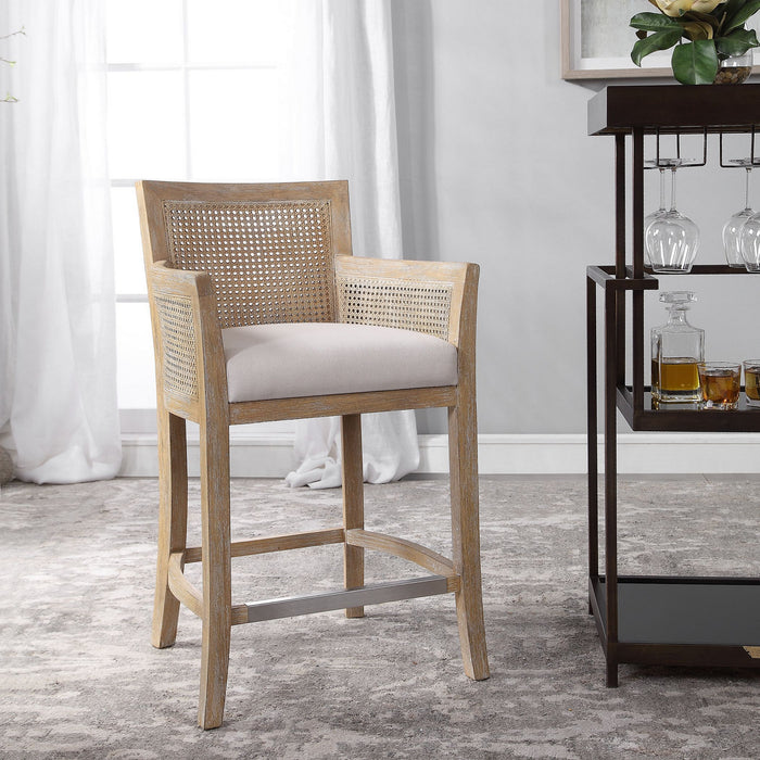 Uttermost 23522 Counter Stool, Polished Nickel