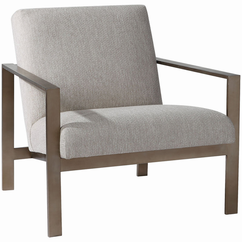 Uttermost 23525 Accent Chair, Antique Brushed Brass