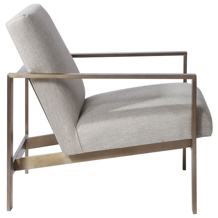 Uttermost 23525 Accent Chair, Antique Brushed Brass