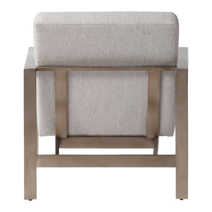 Uttermost 23525 Accent Chair, Antique Brushed Brass