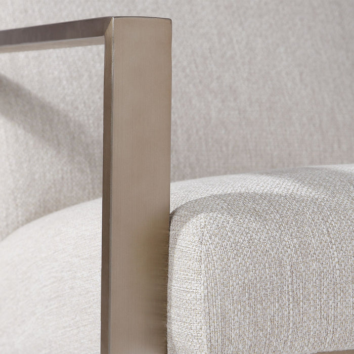 Uttermost 23525 Accent Chair, Antique Brushed Brass