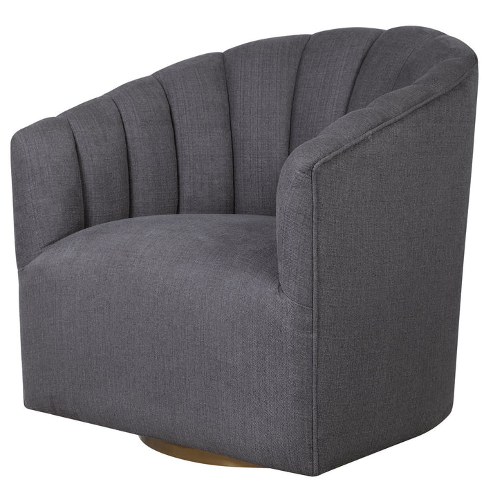 Uttermost 23536 Swivel Chair, Brushed Brass