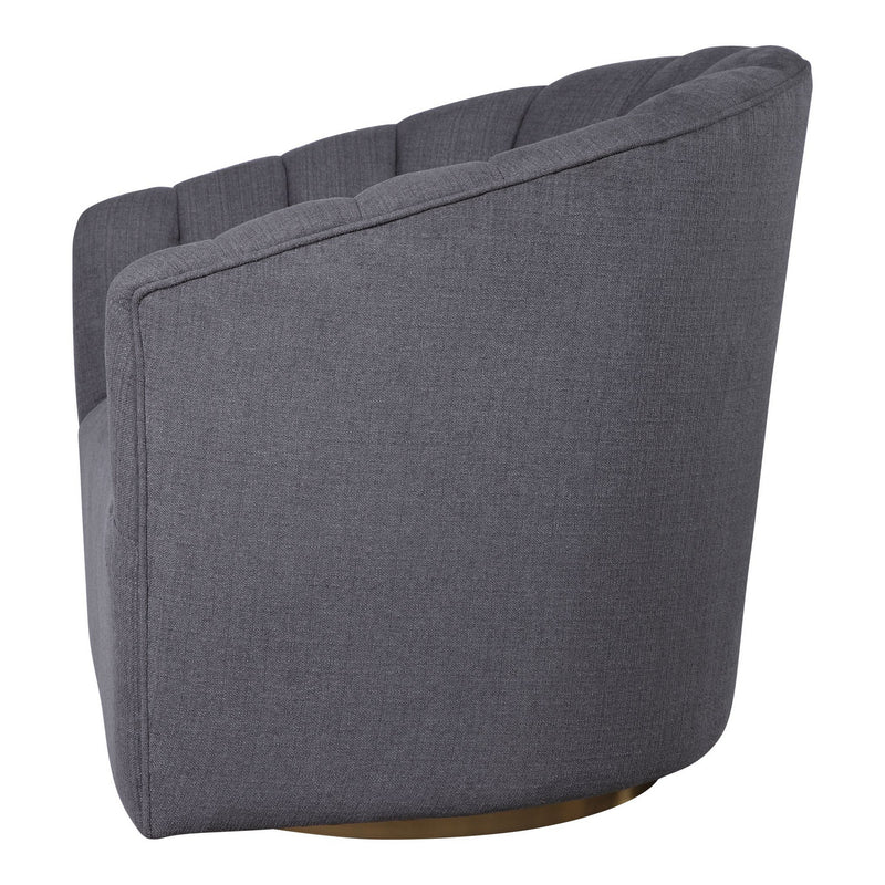 Uttermost 23536 Swivel Chair, Brushed Brass