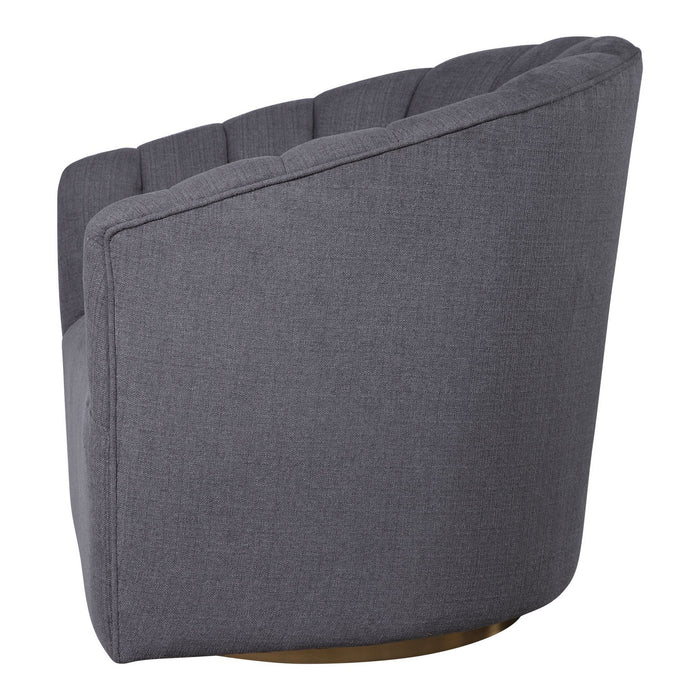 Uttermost 23536 Swivel Chair, Brushed Brass