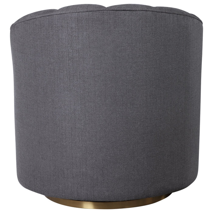 Uttermost 23536 Swivel Chair, Brushed Brass