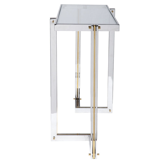 Uttermost 24937 Console Table, Polished Nickel