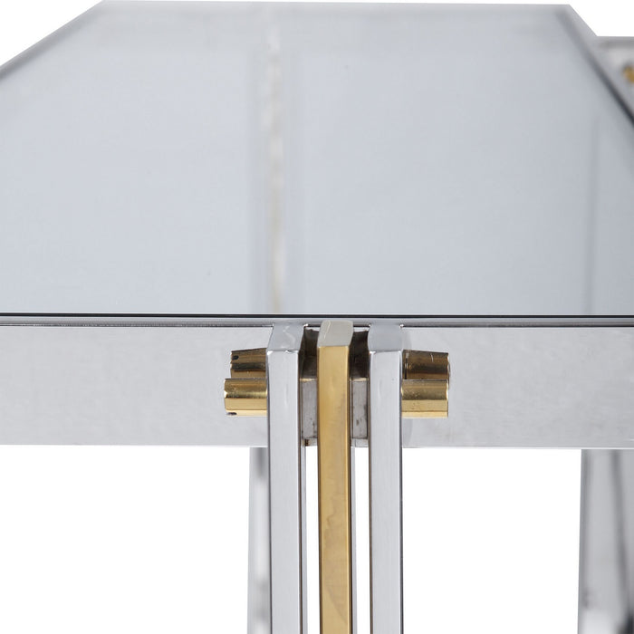 Uttermost 24937 Console Table, Polished Nickel