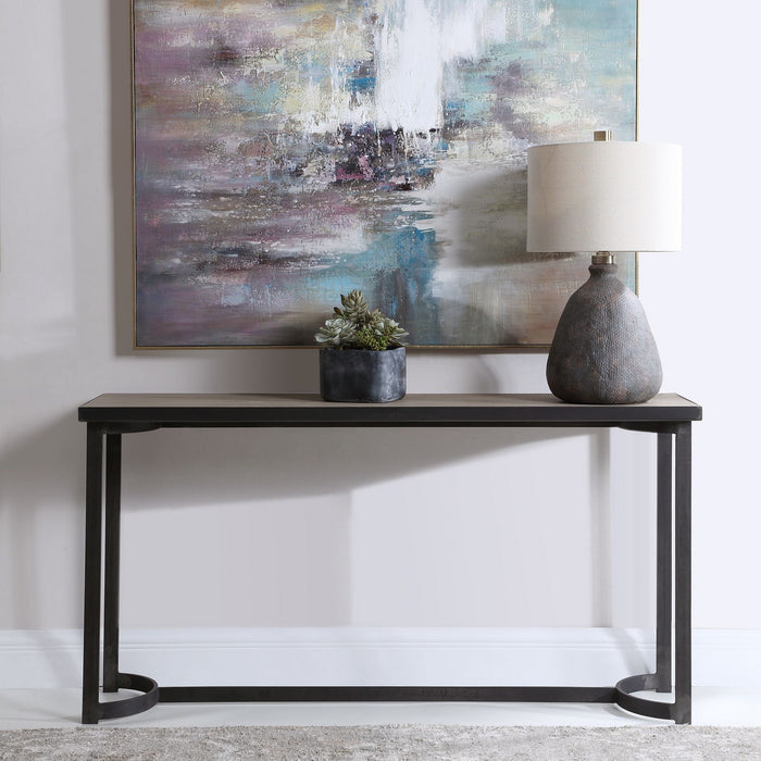 Uttermost 24951 Console Table, Aged Steel