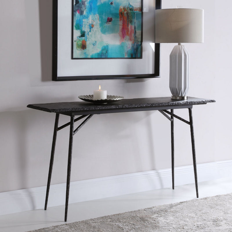 Uttermost 24953 Console Table, Aged Black