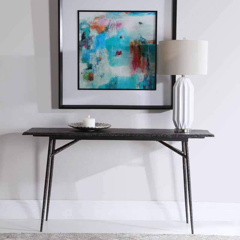Uttermost 24953 Console Table, Aged Black