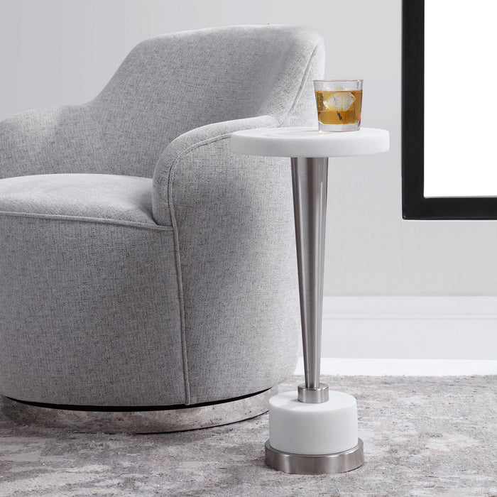 Uttermost 24956 Drink Table, Brushed Nickel