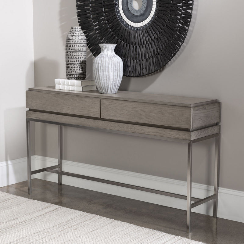Uttermost 25373 Console Table, Stainless Steel