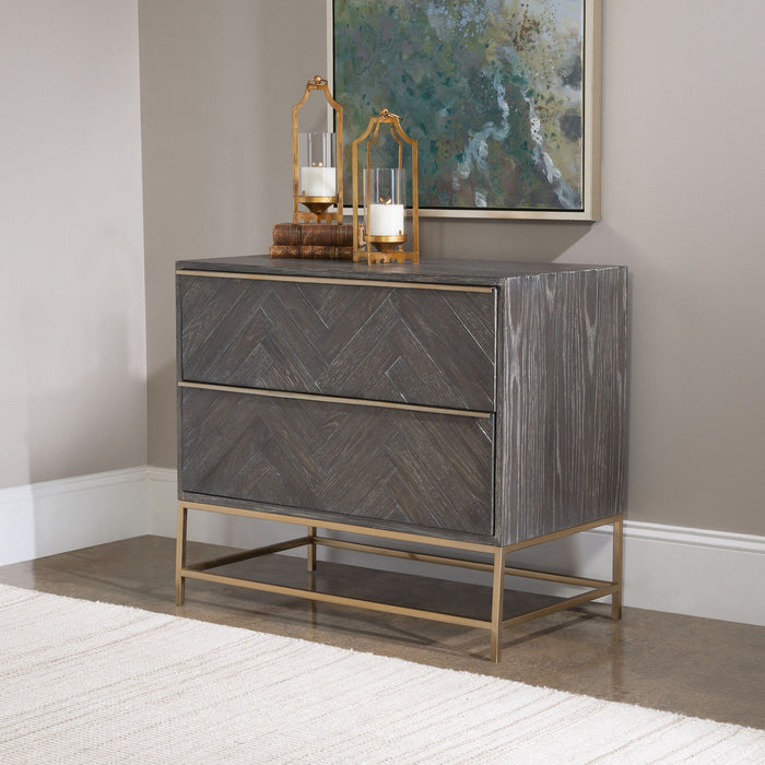 Uttermost 25376 Drawer Chest, Brushed Brass