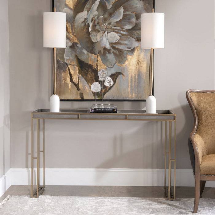 Uttermost 25377 Console Table, Brushed Brass