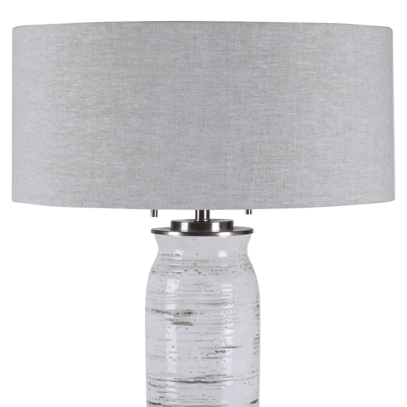 Uttermost 28275 Two Light Table Lamp, Brushed Nickel