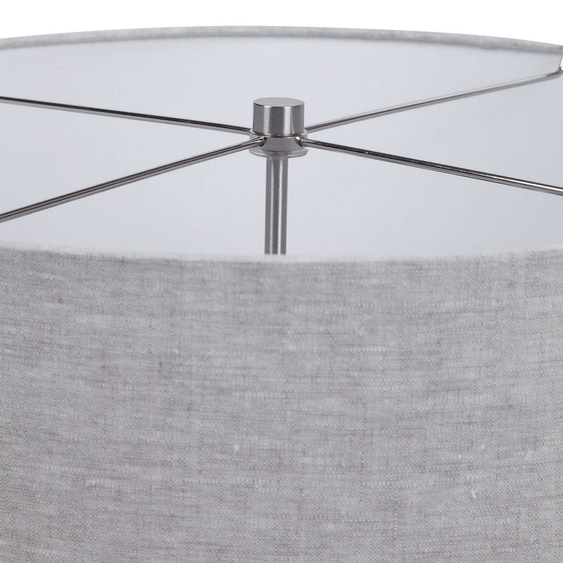 Uttermost 28275 Two Light Table Lamp, Brushed Nickel