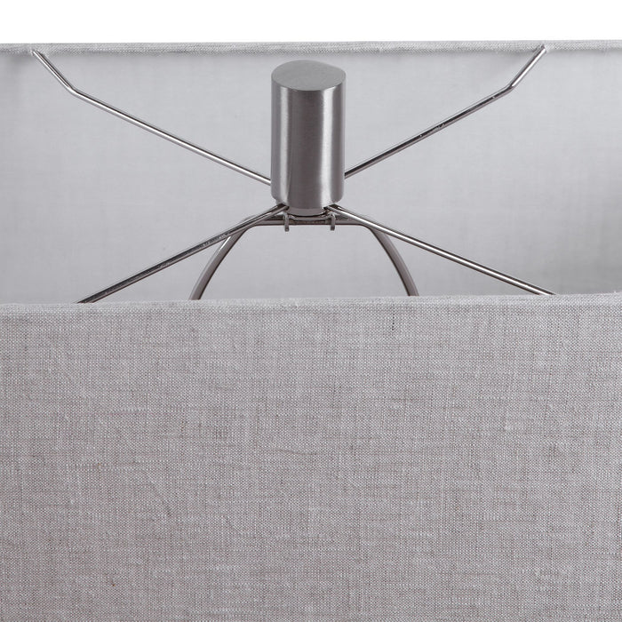 Uttermost 28295-1 One Light Table Lamp, Brushed Nickel